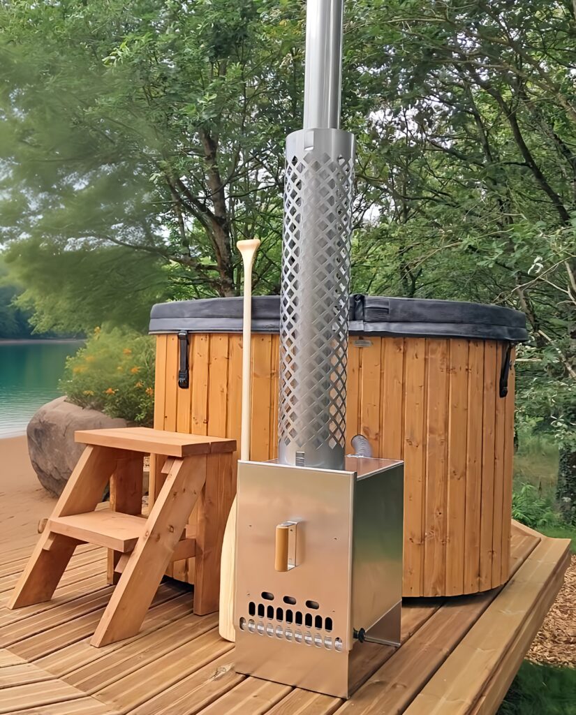 bain nordique bois chauffé feu de bois caldarii