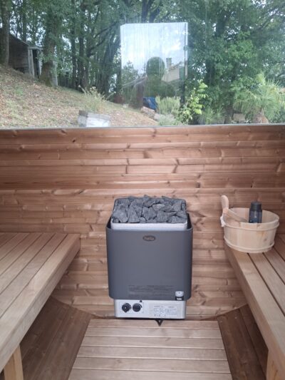 Sauna Tonneau Thermowood Panoramique