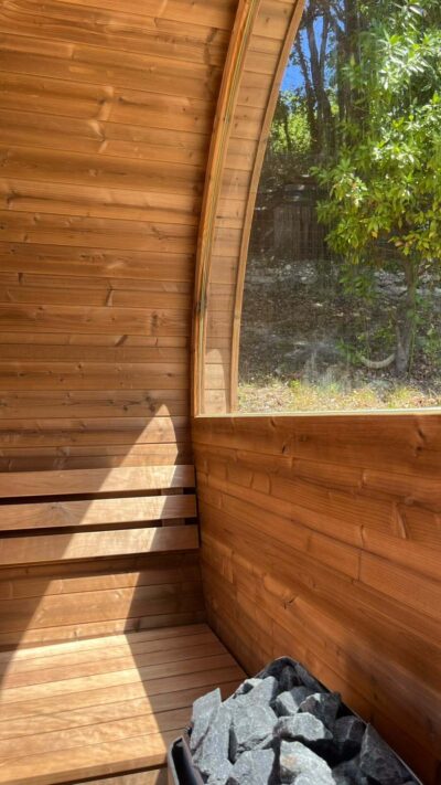 Sauna Tonneau Thermowood Panoramique