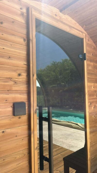Sauna Tonneau Thermowood Panoramique